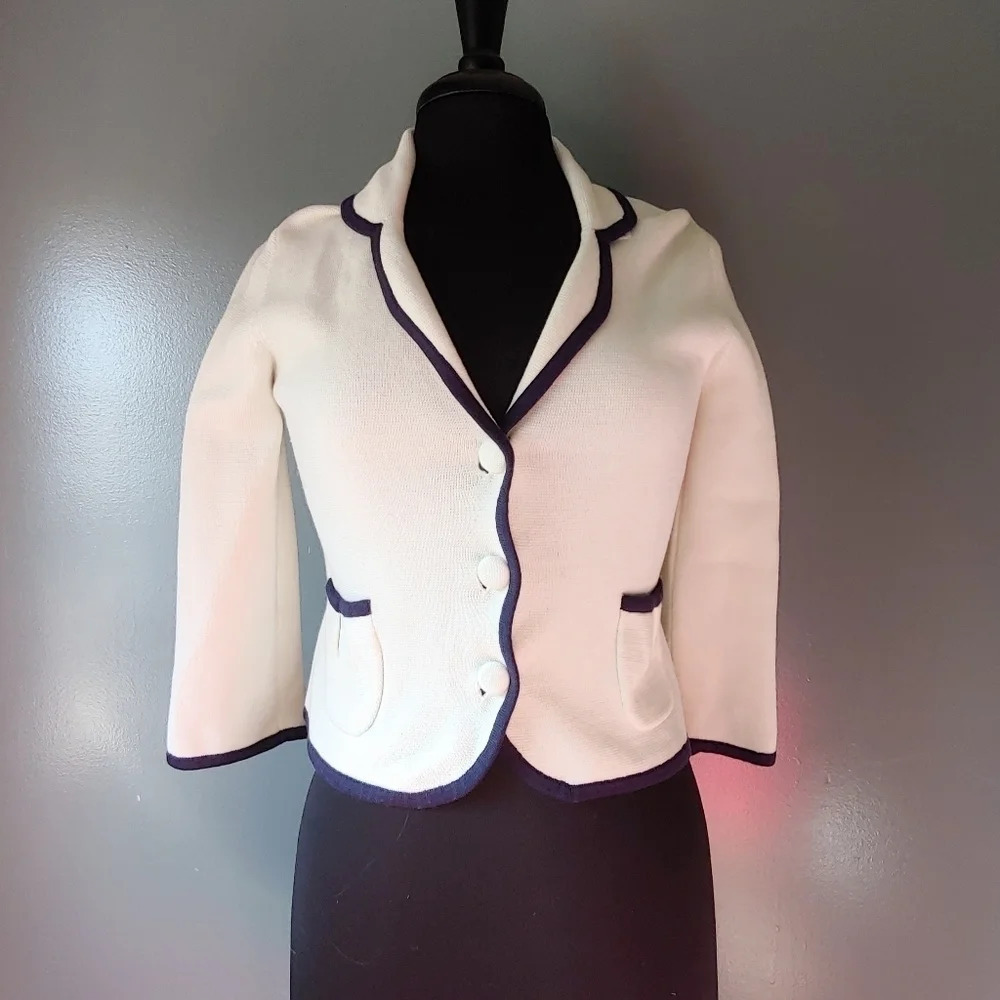 Lilly Pulitzer White Blazer with Black Trim